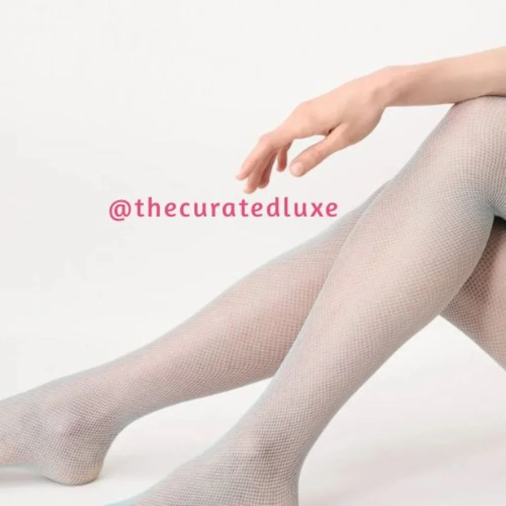 OROBLU FISHNET BLUE PANTYHOSE TIGHTS Made in ITALY NWT